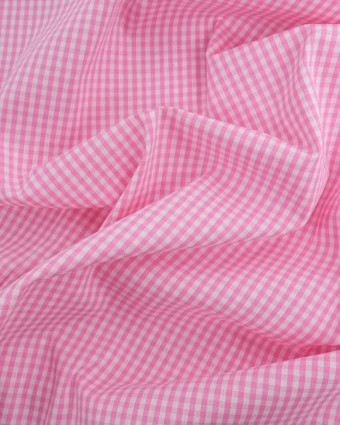 Tissu Coton Vichy Rose Petits Carreaux - Mercerine