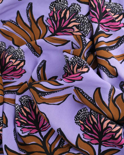 Viscose Manifesto Floral Mauve - Nerida Hansen - Mercerine