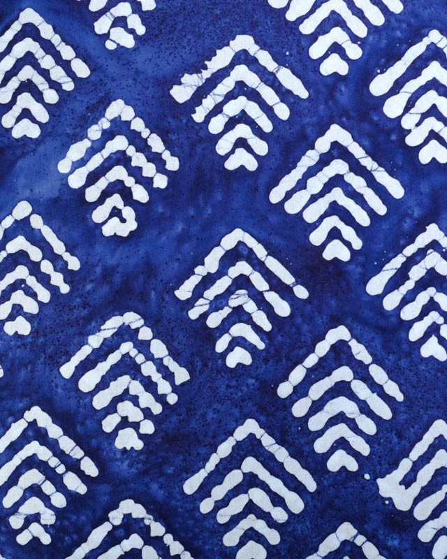 Coton Batik Bleu Marine Imprimé Ethnique - Mercerine