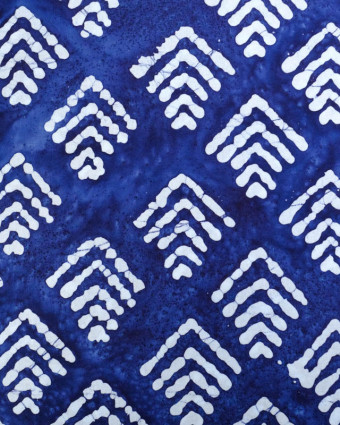 Coton Batik Bleu Marine Imprimé Ethnique - Mercerine