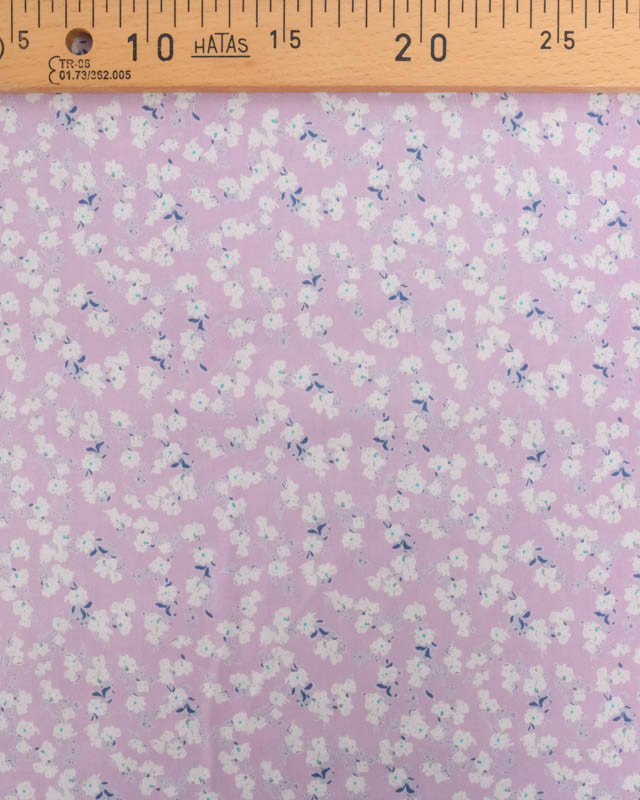 Popeline de Coton Petites Fleurs Parme - Mercerine