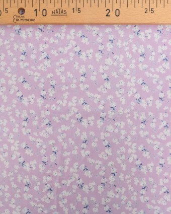 Popeline de Coton Petites Fleurs Parme - Mercerine