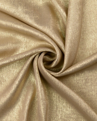 Tissu Satiné Shiny Doré Fond Beige - Mercerine