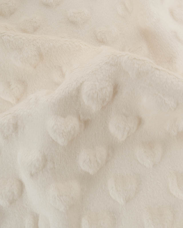 Tissu Minky Coeur Crème - Mercerine