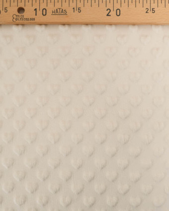 Tissu Minky Coeur Crème - Mercerine