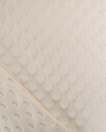 Tissu Minky Coeur Crème - Mercerine