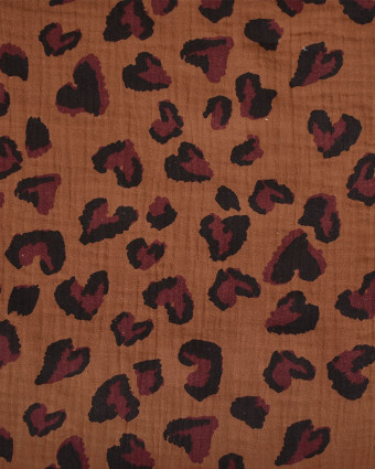 Tissu Double Gaze Imprimée Graou Coeur - Mercerine