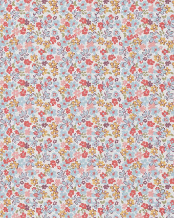 Tissu Coton Imprimé Jardin Pastel - Mercerine