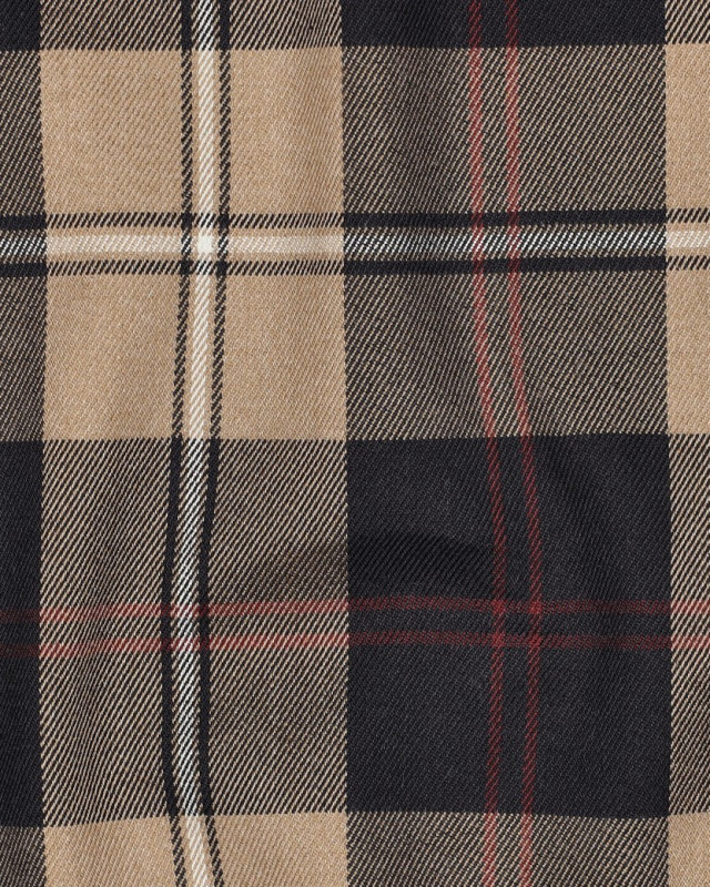 Tissu Tartan Stretch Marine et Beige - Mercerine
