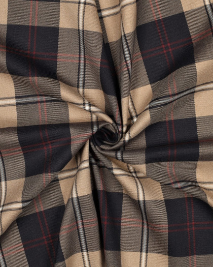 Tissu Sherpa Ecru Wave Caramel - Mercerine