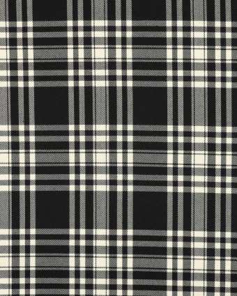 Tissu Tartan Stretch Noir et Ecru - Mercerine