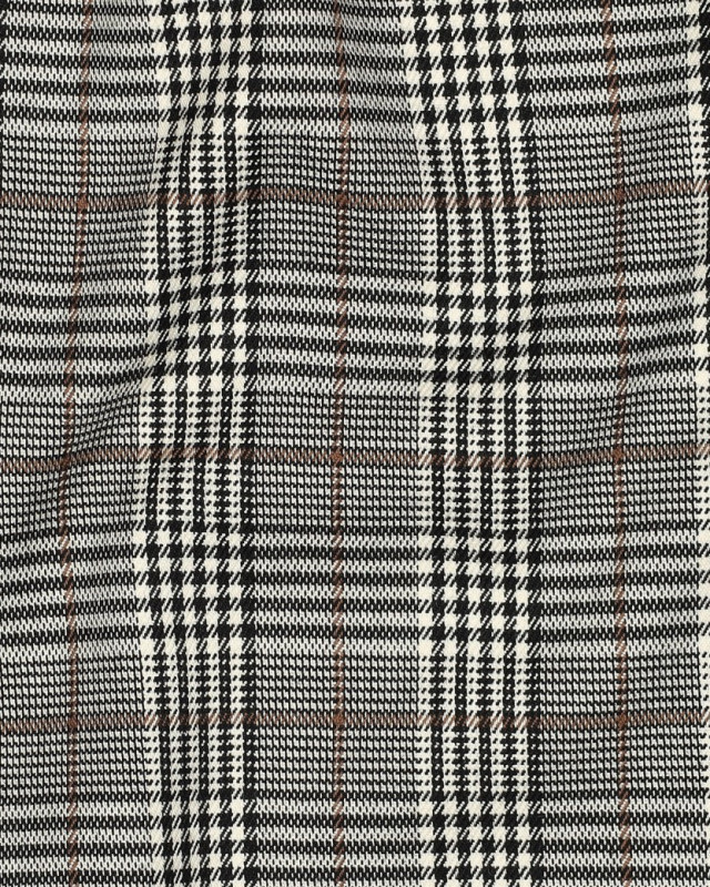 Tissu Tartan Stretch Beige et Noir - Mercerine