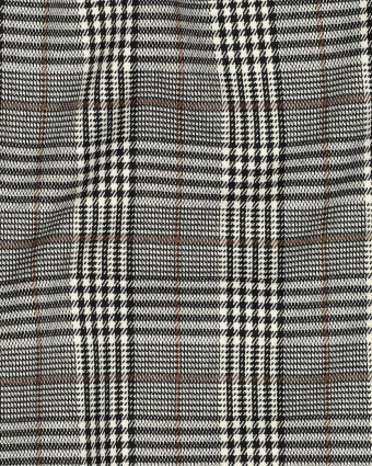 Tissu Tartan Stretch Beige et Noir - Mercerine