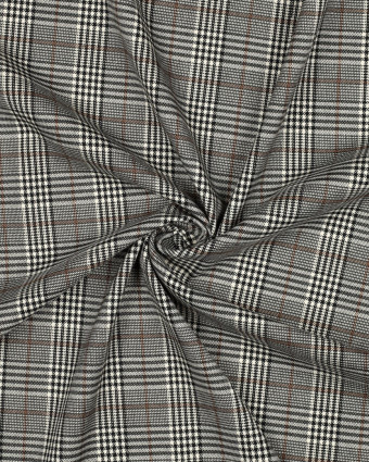 Tissu Tartan Stretch Beige et Noir - Mercerine
