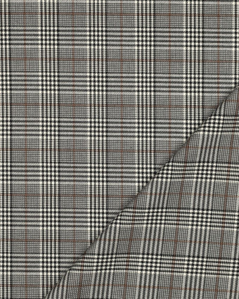 Tissu Tartan Stretch Beige et Noir - Mercerine