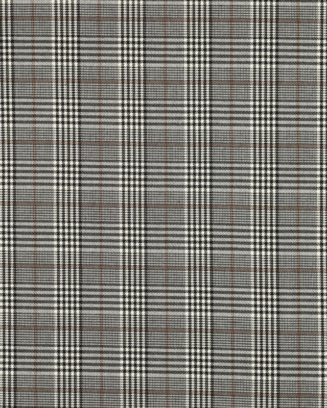 Tissu Tartan Stretch Beige et Noir - Mercerine