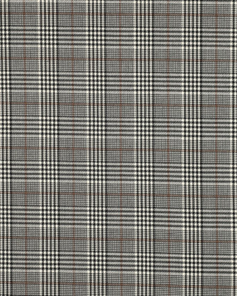 Tissu Tartan Stretch Beige et Noir - Mercerine