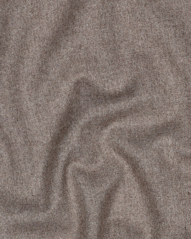 Tissu Viscose Gabardine Noir Effet Chiné Taupe - Mercerine