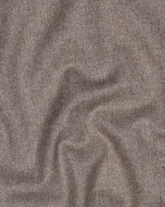 Tissu Viscose Gabardine Noir Effet Chiné Taupe - Mercerine