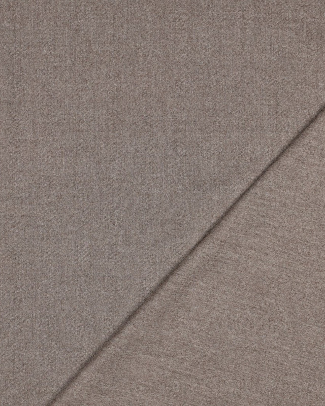Tissu Viscose Gabardine Noir Effet Chiné Taupe - Mercerine
