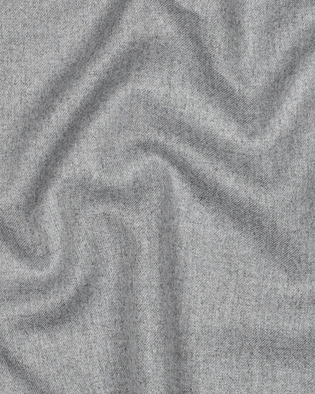 Tissu Viscose Gabardine Effet Chiné Gris Souris - Mercerine