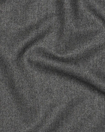 Tissu Viscose Gabardine Effet Chiné Gris Foncé - Mercerine