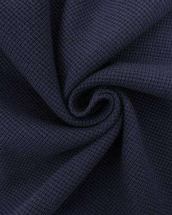 Maille Nid d'Abeille Marine - Oeko-Tex - Mercerine