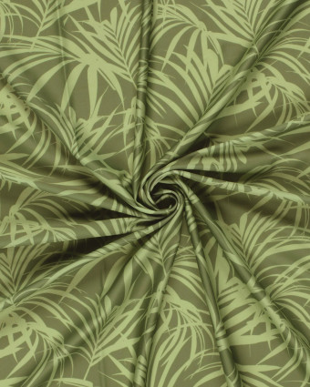 Tissu Maillot de Bain Motif Feuillage Vert - Mercerine
