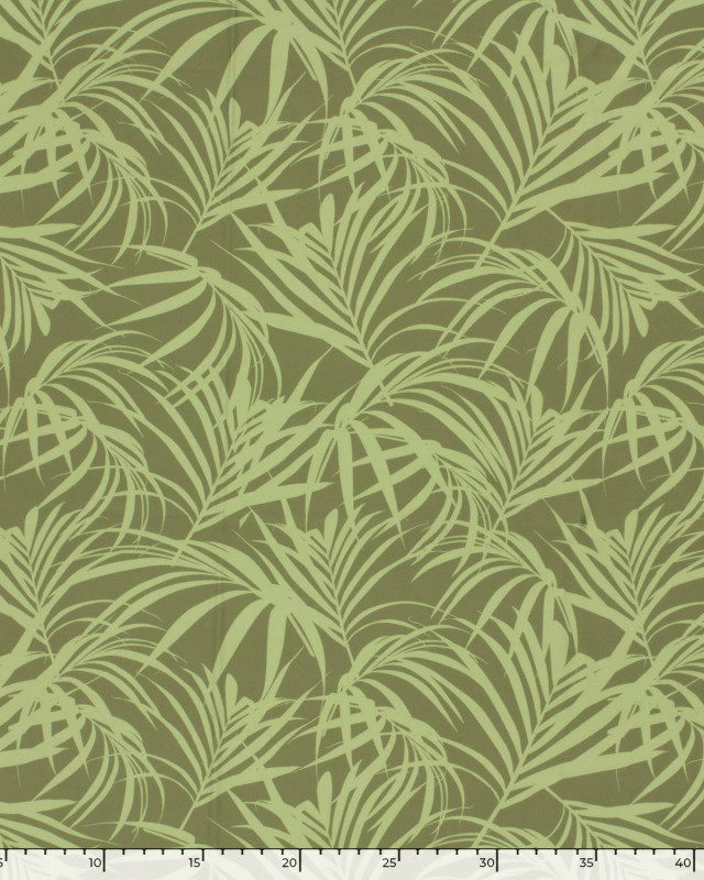 Tissu Maillot de Bain Motif Feuillage Vert - Mercerine