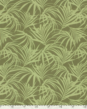 Tissu Maillot de Bain Motif Feuillage Vert - Mercerine