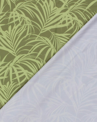Tissu Maillot de Bain Motif Feuillage Vert - Mercerine
