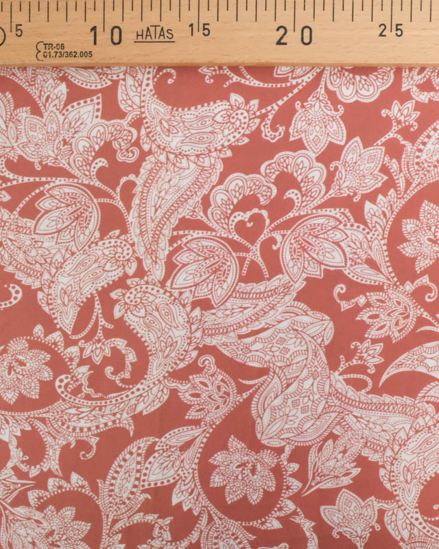 Viscose Impression Digitale Floral Cachemire Marsala - Mercerine