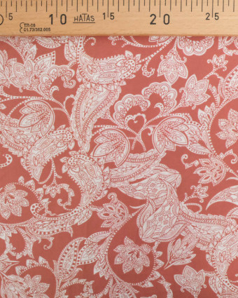 Viscose Impression Digitale Floral Cachemire Marsala - Mercerine