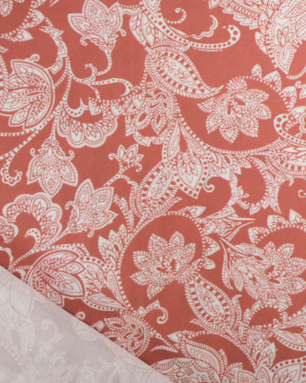 Viscose Impression Digitale Floral Cachemire Marsala - Mercerine