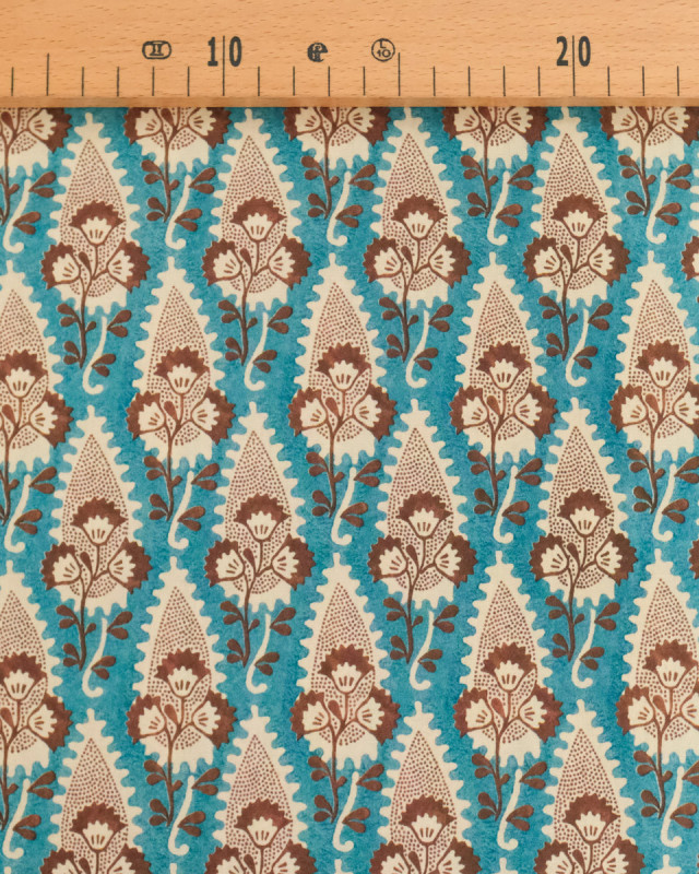 Popeline de Coton Inspiration Indienne Jaipur Elégance Bleu - Mercerine