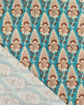Popeline de Coton Inspiration Indienne Jaipur Elégance Bleu - Mercerine