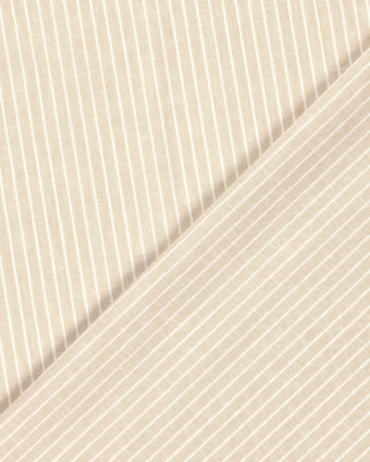 Tissu Coton Lin Rayures Beige Naturel - Mercerine
