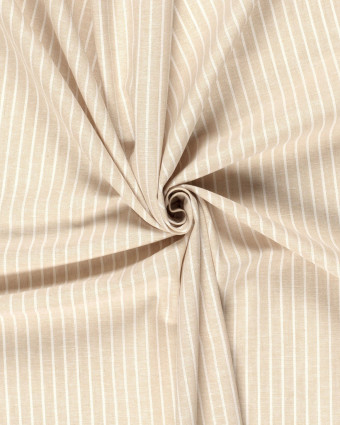 Tissu Coton Lin Rayures Beige Naturel - Mercerine
