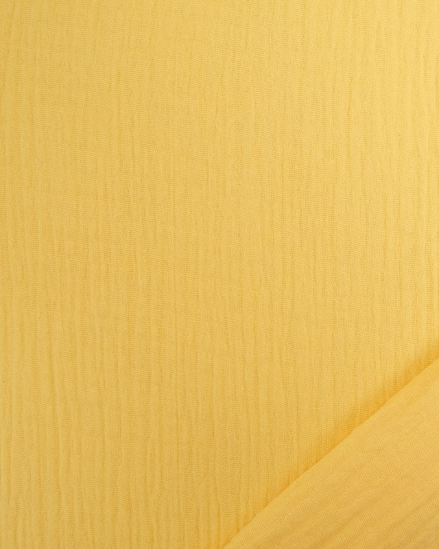 Tissu Double Gaze Jaune Oeko-tex Thaïs - Mercerine