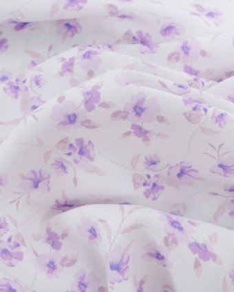 Viscose Impression Digitale Petites Fleurs Violettes Vintages - Mercerine