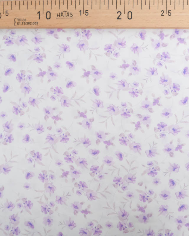 Viscose Impression Digitale Petites Fleurs Violettes Vintages - Mercerine