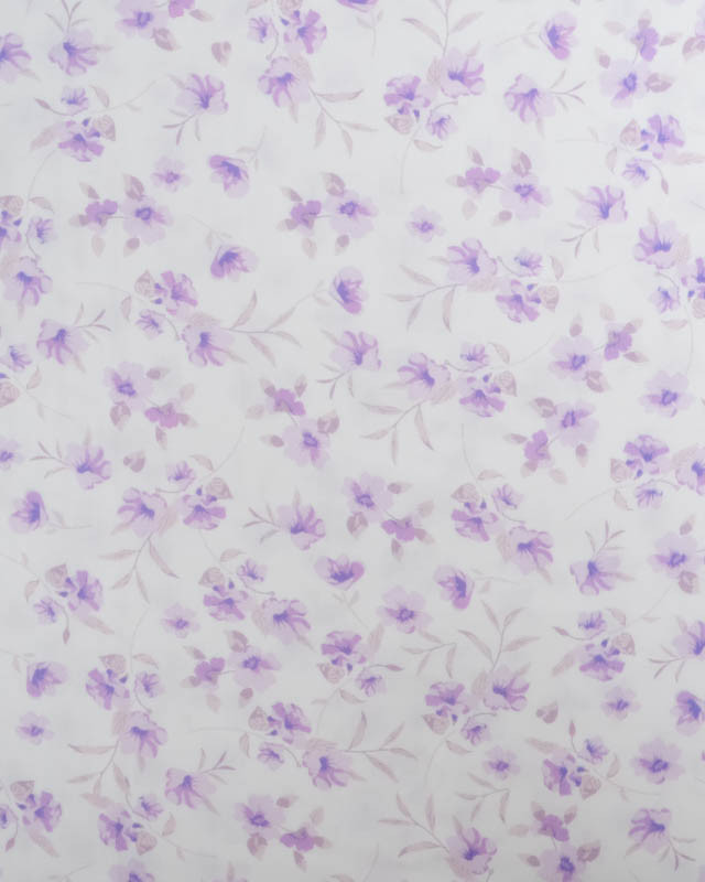 Viscose Impression Digitale Petites Fleurs Violettes Vintages - Mercerine
