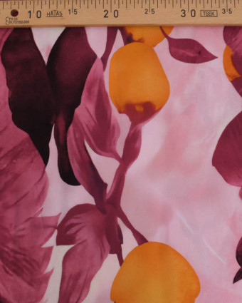 Popeline de Viscose Imprimée Orchidée Prune - Mercerine