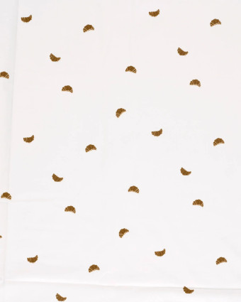 Jersey de Coton Ecru Motif Croissant - Mercerine