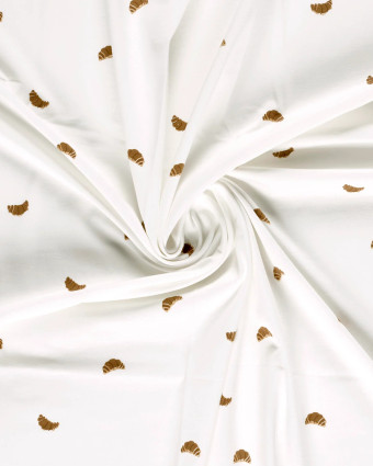 Jersey de Coton Ecru Motif Croissant - Mercerine