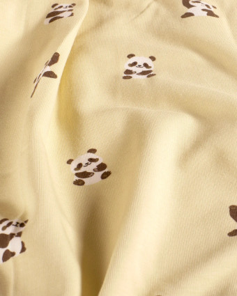 Jersey de Coton Sable Motif Panda - Mercerine