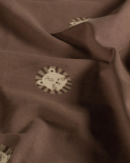 Jersey de Coton Petit Lion Cacao - Mercerine