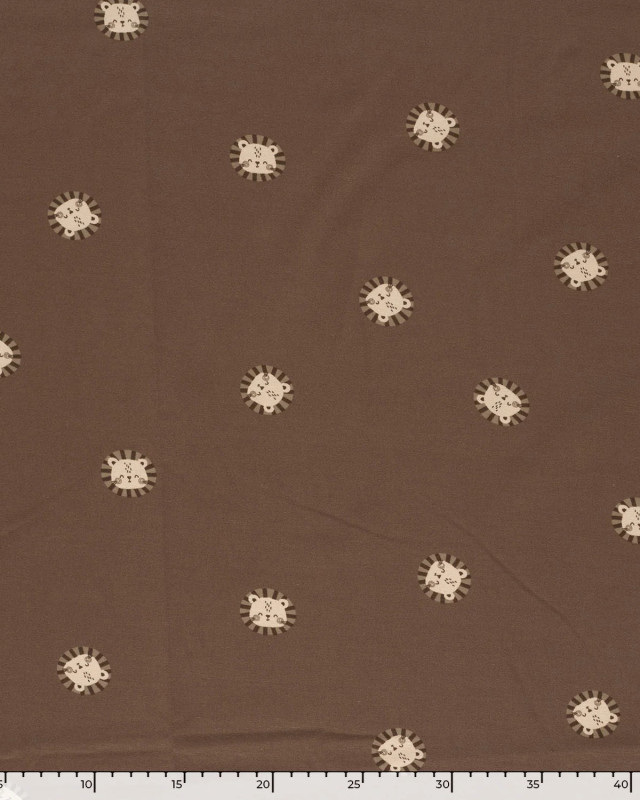 Jersey de Coton Petit Lion Cacao - Mercerine