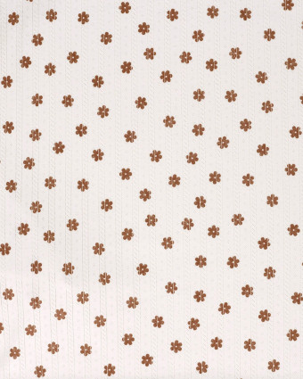 Jersey Ajouré Ecru Motif Fleuri - Mercerine