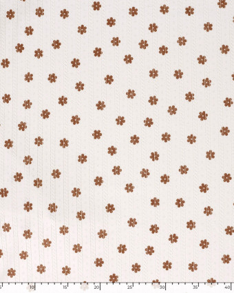 Jersey Ajouré Ecru Motif Fleuri - Mercerine